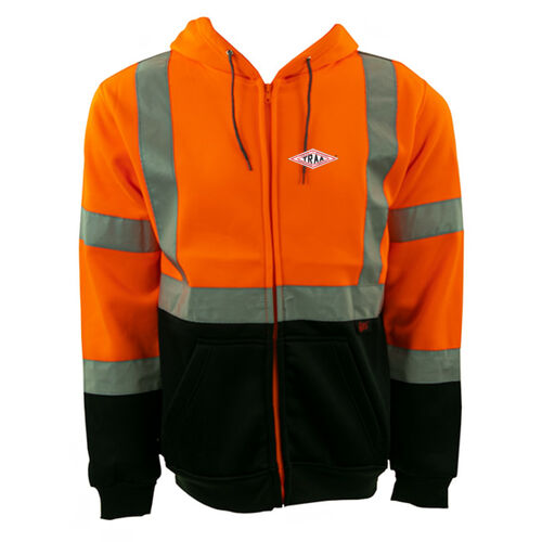 TRAA - GSS Safety Class 3 Full Zipper Hooded Sweatshirt with Black Bottom Thumbnail